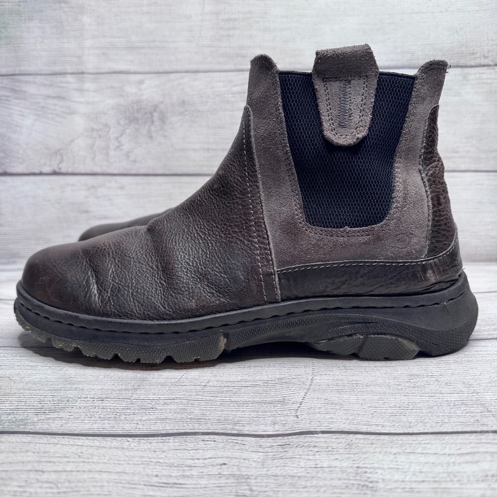 Born Mens 11 M MHG5 Leather Hemlock Boots Dark Brown Handcrafted Lug Sole